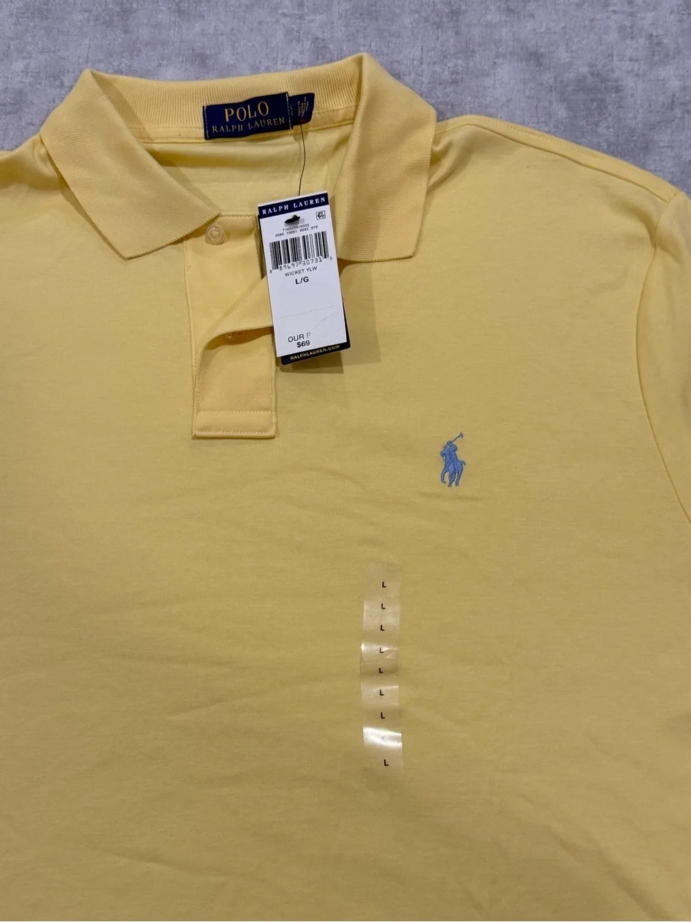 Ralph Lauren Yellow Short-Sleeve Cotton Polo with Blue Pony